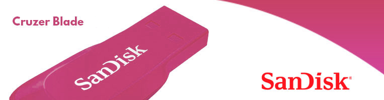 Unidad Flash USB 2.0 SanDisk Cruzer Blade de 16 GB. Color rosa.