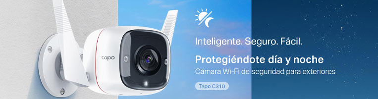 Cámara de Vigilancia TP-Link Tapo C310 para exterior de 3MP, IR hasta 30m,  Ranura MicroSD, Wi-Fi, IP66. Color Blanco.