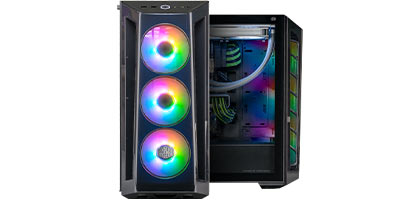 Cooler Master MasterBox 520 Mesh - Caja PC Torre Media ATX Blanca, 3 Ventiladores ARGB, Panel Frontal De Malla Y Cristal Templado