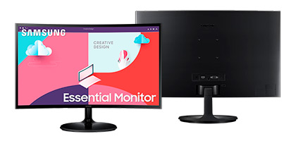 Monitor Curvo Samsung Essential de 27, Resolución 1920 x 1080 (Full HD  1080p), 4 ms, 75Hz.