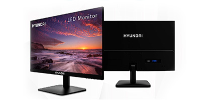 HYUNDAI Monitor de 24 pulgadas, profesional delgado 75Hz, LED Full HD 1080p  (1920x1080), monitor de PC HDMI, cables VGA incluidos montaje VESA, negro
