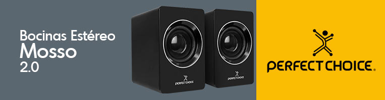 Bocinas Stereo Perfect Choice 20 Con Control De Volumen Color Negro 7362