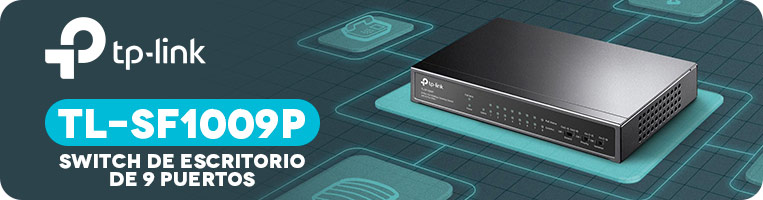Switch Gigabit TP-LINK TLSF1009P de 8+1(No administrable) Puertos, PoE.  Color Negro.