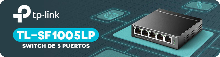 Switch TP-Link TL-SF1005LP de 5 puertos 10/100Mbps R-J45 con 4 puertos PoE.