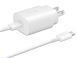 Cargador de Pared Samsung EP-TA800XWEGUS de 25W, 5V, 9V, USB-C. Color Blanco.