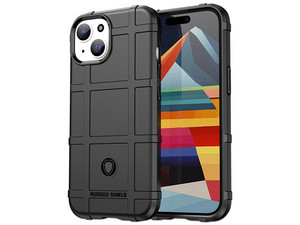 Funda TEKKU Rugged Shield para iPhone 15, Color Negro.