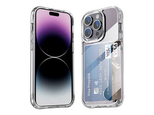 Funda protectora Tekku Porta-Tarjetas para iPhone 15 Pro Max, Transparente.