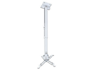 Soporte de Techo para Proyector Techmakro 78006302, Ajustable Hasta 65 cm, Soporta Hasta 15 Kg. Color Blanco.