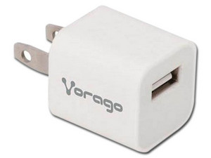 Cargador de Pared Vorago AU-105 B con 1 puerto USB. Color Blanco.