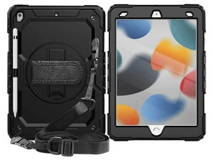 Funda TEKKU StrapB uso Rudo para iPad 9 de 10.2", Color Negro.
