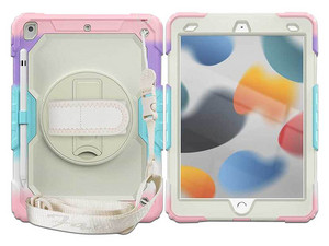 Funda TEKKU StrapB uso Rudo para iPad 9 de 10.2", Color MultiRosa.