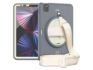 Funda Tekku Handstrap para iPad Air 5, Air 4 y iPad Pro 11. Color Gris.