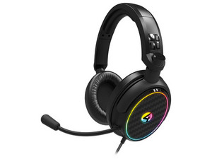 Audífonos Gamer 4Gamers C6-100, Compatible con Xbox y PS5, Iluminación LED, Color Negro.