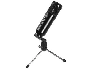 Micrófono Gamer Acteck Devo Plus MC455, Tripie, USB-C, Color Negro.