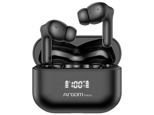 Audífonos Inalámbricos Argomtech SkeiPods E86 True Wireless, Con Estuche de Carga, Bluetooth, Cancelación de ruido ENC, Color Negro.