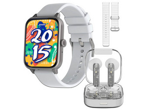 Kit de Audífonos Internos  y Smartwatch Binden Kulest Kit, Con Estuche de Carga, Bluetooth, Color Blanco.