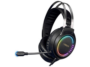 Audífonos Gamer con Micrófono Gamdias EROS M3, iluminación RGB, USB. Color Negro.