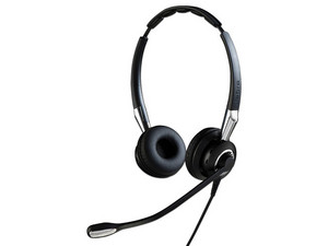 Audífonos con micrófono Jabra BIZ II 2400 Duo UNC, QD, cancelación de ruido. Color Negro.