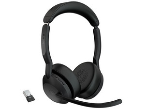 Audífonos Inalámbricos tipo Diadema Jabra Evolve2 55 Link380a MS Stereo, Respuesta de frecuencia 20-20000Hz, Bluetooth 5.2, Receptor USB. Color Negro.