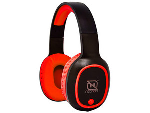 Audífonos Inalámbricos Necnon, Bluetooth, Respuesta de 20-20kHz, Color Negro/Rojo.