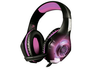 Audífonos Gamer con Micrófono Necnon NBHG VIPER HI-FI SuperBass, Respuesta de Frecuencia 20-20000Hz, 3.5mm. Color Morado.