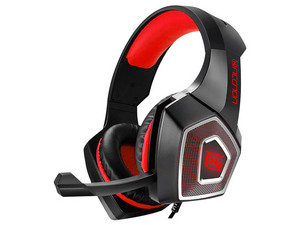 Audífonos Gamer Necnon NBHG-DRAGON, Iluminación RGB, 3.5mm. Color Negro/Rojo.