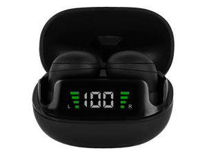 Audífonos Perfect Choice Mini Tinybeats con display, TWS, Bluetooth, Color Negro