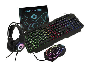 Kit Gamer Perfect Choice Gear UP, Incluye Audífonos con Micrófono, Teclado RGB, Mouse Gamer, hasta 3600dpi y Mouse Pad.
