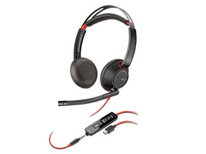 Audífonos tipo Diadema con Micrófono Poly BlackWire 5220, Respuesta de Frecuencia 20Hz-20KHz, USB-C, USB, 3.5mm. Color Negro.