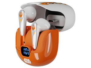 Audífonos Inalámbricos Primus BB-8 ARCUSS250, Con Estuche de Carga, Respuesta de Frecuencia 20Hz - 20kHz, Micrófono Integrado, Bluetooth, Color Naranja.