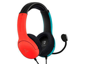 Audífonos con Micrófono PDP LVL40 Joycon para Nintendo Switch. Color Azul/Rojo.