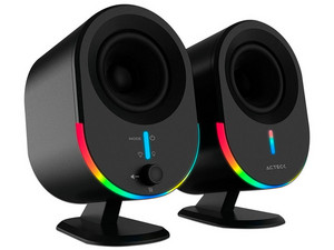 Bocinas Acteck DYNAMIC EXACT BS630, 2.0, Inalámbrico, AUX, USB, Color Negro.