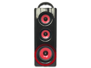 Bocina portátil BRobotix KS-432 Extralarge, USB, Radio FM. Color Rojo.