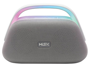 Bocina Portátil TWS Misik MS268, 16 Watts RMS, Batería recargable, Bluetooth, Entrada Auxiliar. Color Negro.