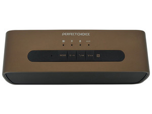 Bocina portátil recargable Perfect choice Nordic, 3.5mm, Bluetooth. Color  bronce.