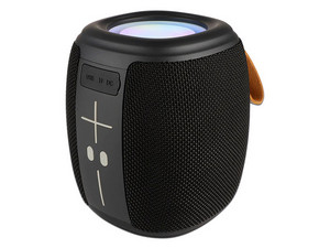Bocina portátil recargable Perfect Choice Novel Drum, Bluetooth, USB, RGB, Color Negro.