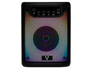 Mini Bafle Vorago Karaoke Speaker 180 de 10W, Iluminación RGB, Bluetooth, USB, Color Negro.
