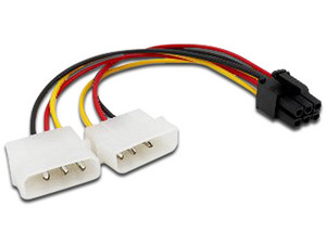 Cable Interno BRobotix LP4 a 6 Pines PCI Express para Tarjeta de Video. 18 cm.