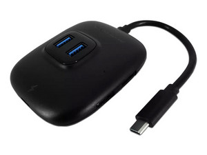 Adaptador Hub Batauro de USB-C a USB 3.0 y PD, Color negro.