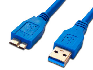 Cable USB 3.0 (macho) a micro B (macho) de 0.6 metros, color azul.