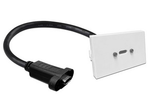 Acoplador para la Pared BRobotix 406399 USB Tipo C (H a H), 30 cm, Color Negro.