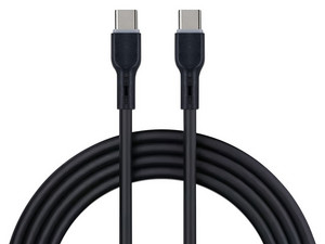 Cable BRobotix de Conector USB-C 3.0 a USB-C 3.0, Compatible con carga rápida, 1m. Color Negro.