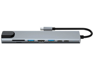 DockStation HUB DBUGG 8 en 1 UB81 Urban Balance, USB 3.0/2.0, HDMI, USB Tipo C, Entrada para Tarjeta SD.