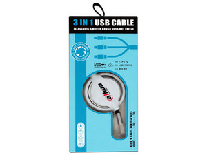 Cable USB Dahua MATPRO032, USB Tipo A a Micro USB, Lightning y USB Tipo C, Color Blanco.