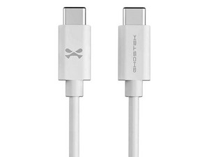 Cable Datos GHOSTEK USB-C a USB-C 2m 60W, Alta Velocidad, Blanco.
