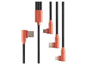 Cable Hune AT-ACC-CA-319COR 3 en 1 de USB a USB-C, Micro-USB y Lightning de 1.2 m.
