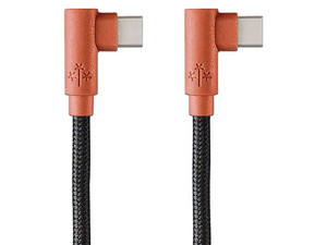 Cable USB Hune AT-ACC-CA-353-COR, de USB-C a USB-C (M-M), Conector de 90 grados, 1.2m, Color Naranja.
