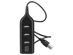Hub USB 18-3505 de 4 Puertos USB, Compacto y Portátil, Ideal para Oficina y Hogar. Color Negro.
