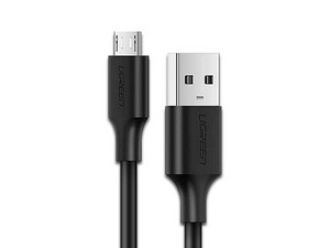Cable de datos UGREEN de USB 2.0 a Micro USB, 1m de longitud. Color Negro.