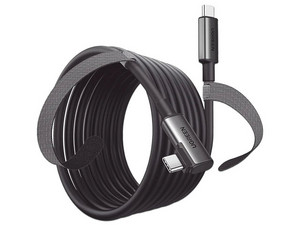Cable USB-C A USB-C 5 Metros Cable Link, Carga Rápida, Transferencia Alta Velocidad, Extremo Angulado, Nylon Trenzado, Caja De Aluminio.